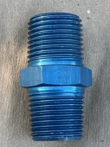 AN911-4D NIPPLE, 1/2" x 1/2" NPT (Aviation Fitting)